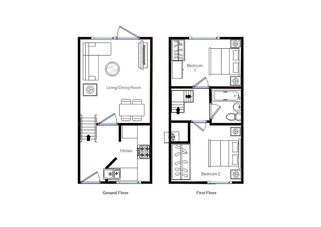 Modern 2 Bed House Sleeps 6 Southam Town Centre - Inspire Homes Ltd Exteriér fotografie